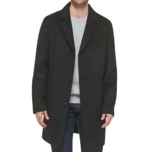 Cole Haan Wool Blend Notch Collar Coat